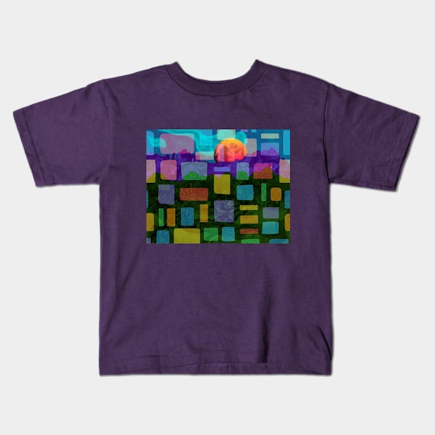 Olive Trees with the Alpilles in the Background by Van Gogh (Remix by SABRE) Kids T-Shirt by SABREart